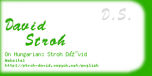 david stroh business card